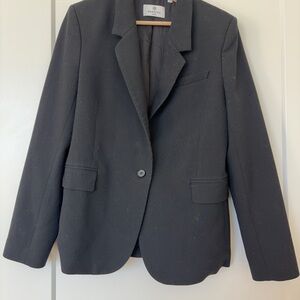 Babaton Women's Black Notch Lapel Single-Breasted Blazer One-Button Size 10